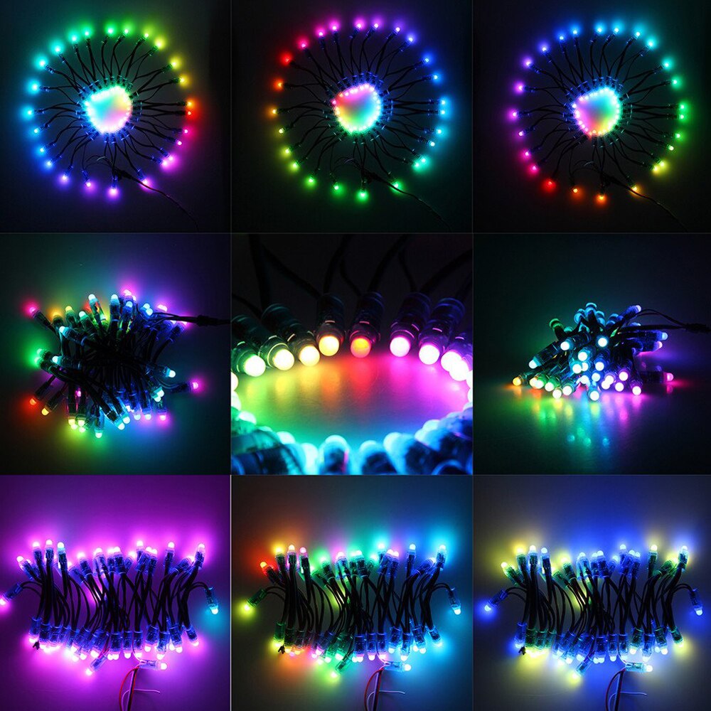 50pcs WS2811 IC RGB addressable LED Pixels Module String 5V 12V 12mm Waterproof IP68 Digital Full Color lamp Holidays/Festival