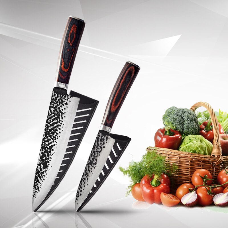 1806D Utility chef knife 8'' kitchen Knives-Set Sharp Cleaver kitchen tools Santoku Damascus Bread Knives Gif: 2 PCS Value set D