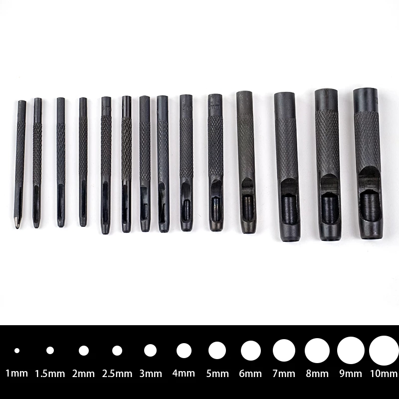 1 Punching Leather Hole Punch Round Steel Leather Craft Hollow Hole Punch 1mm-25mm Metal Gaskets Plastic Rubber Tools