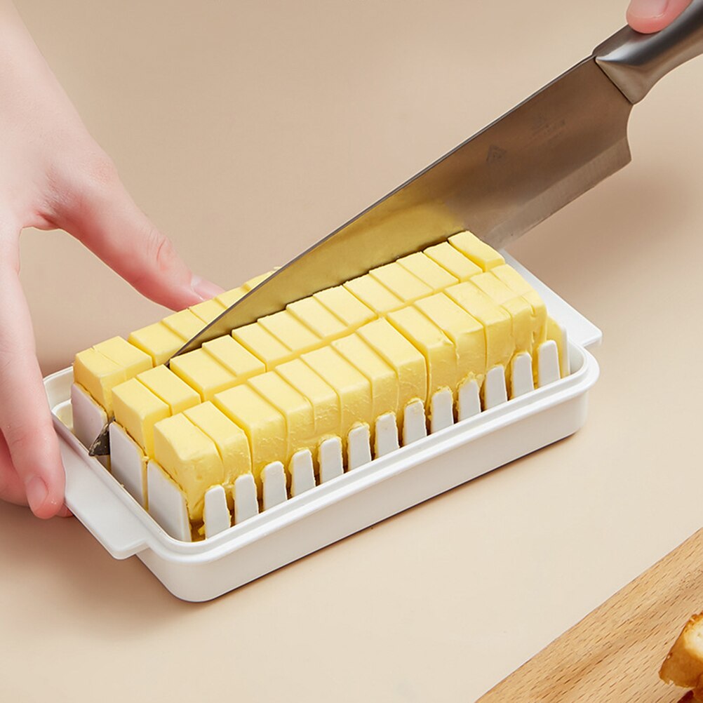 Beurrier en plastique avec couvercle, garde-beurre, récipient de stockage, coupe-tranche, idéal pour le rangement de la cuisine