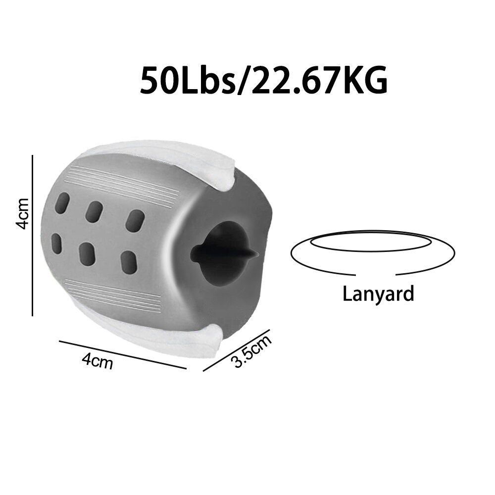 Jaw Exerciser Chew Ball Facial Jawline Trainer Masseter Training Fitness Ball Toning Jawrsize Bite Exercise for Neck Face: Gray(50LBS)