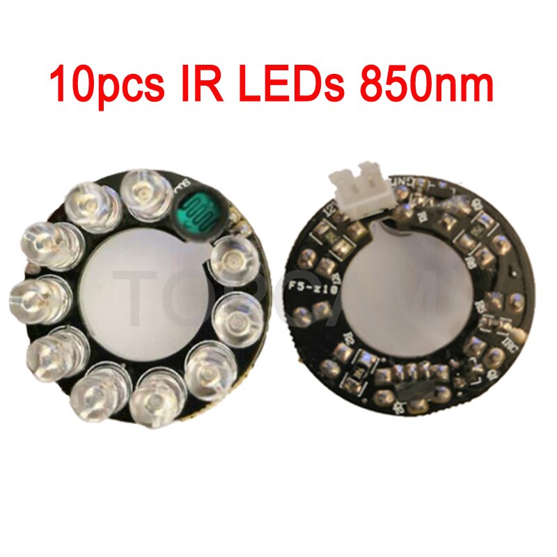 CCTV Camera Infrared Light Board IRLED Board 10pcs IR LEDs 850nm 90degree for 3.6mm lens Diameter 30mm