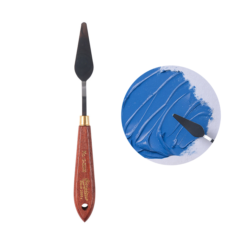 Espátula de artista, cuchillo de paleta, juego de cuchillos de pintura, raspador de mezcla de pintura, cuchillo de paleta de acero inoxidable, espátula artística de pintura: Azul marino