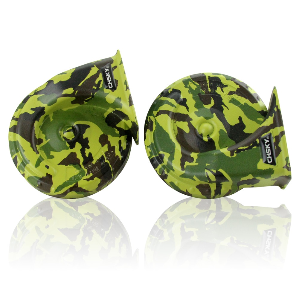 CHSKY Color 12V Electric Car Horn Technology Sound Channel Loud Sound Auto Horn 110-129db High Low Klaxon