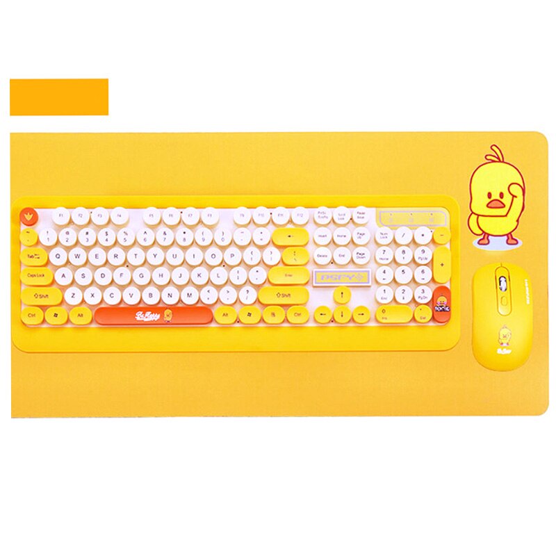 Trådløst tastatur og mus sæt bluetooth retro punk skrivemaskine 104 nøgler til office pc desktop notebook mac windows  #k68: Orange