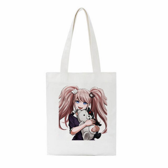 Janpan Anime Kokichi Oma Women Harajuku Casual Female Shoulder Canvas Bag Large Capacity Tote Bag Reusable Ladies Shopping Bags: 15