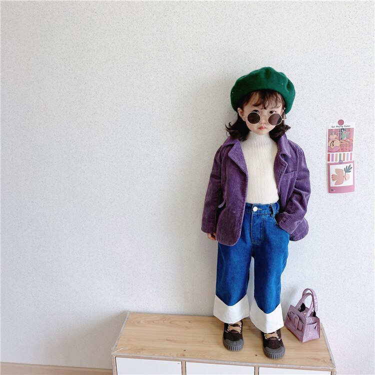 Una nueva chaqueta de Traje púrpura para niños chaqueta coreana para niños y niñas