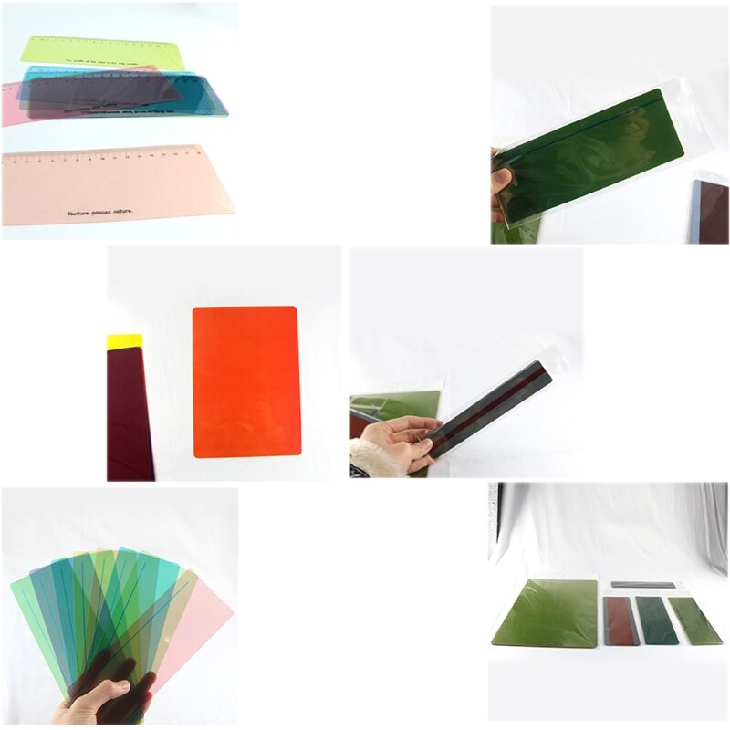 8 sztuk przezroczysty kolor czytanie przewodnik paski szkolne wyróżnij kolorowe nakładki zakładka dla osób dysleksji