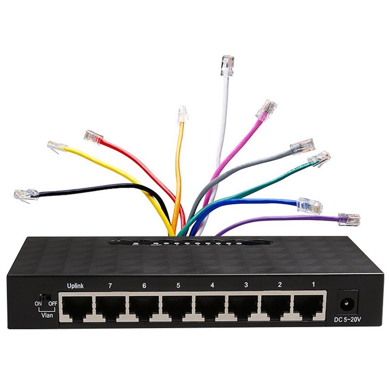 8 Hafen Gigabit schalten Ethernet Netzwerk schalten Clever Vlan Netzwerk Schalter Lan Hub Voll-Oder Halb Duplex Austausch