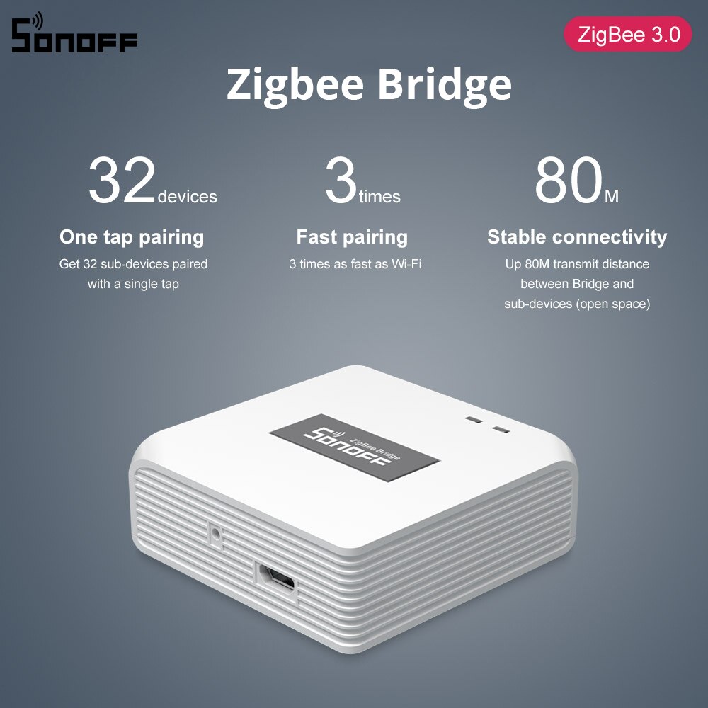 SONOFF Zigbee Bridge Hub Gateway for Zigbee Switch PIR Motion Sensor Zigbee Door Sensor, eWeLink App Work with Alexa Google Home