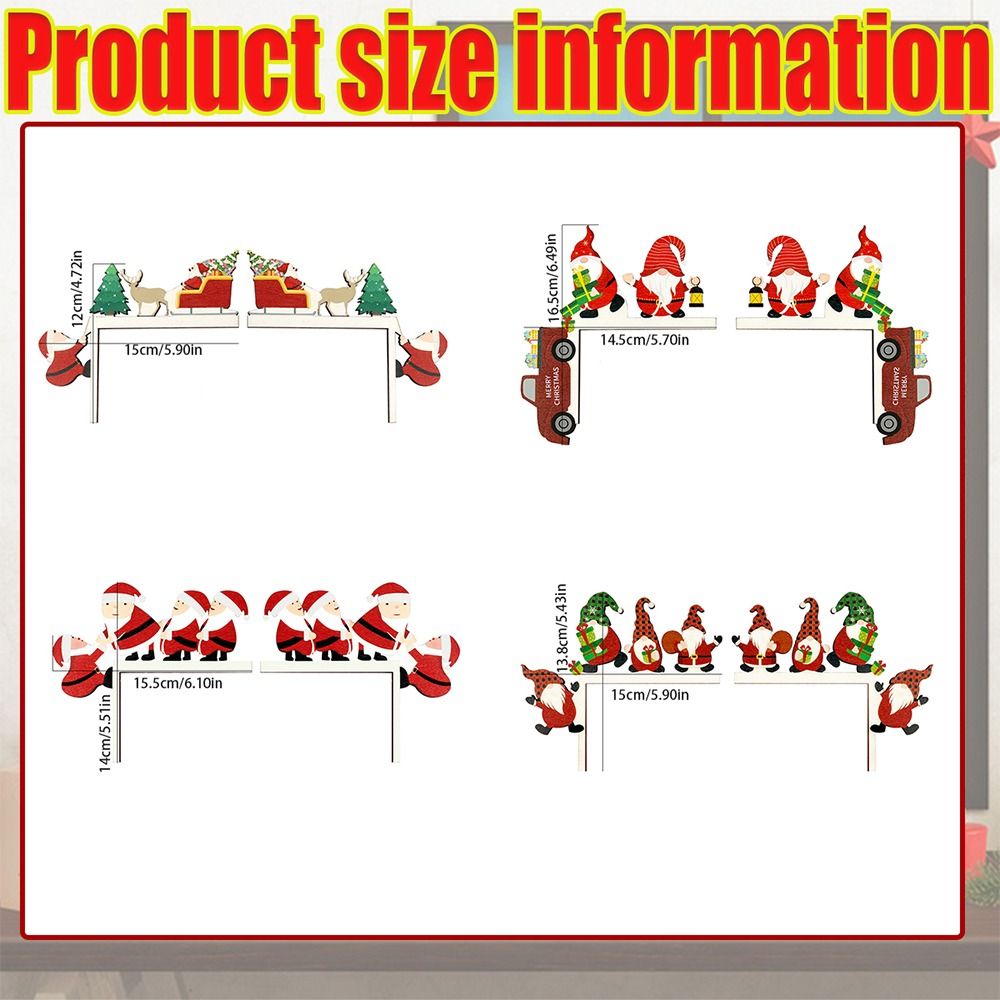 disposizione di atmosfera per la casa alla moda Decorazione del telaio della porta Decorazione natalizia in legno Ciondolo per porta Babbo Natale Cartello angolare per porta di Natale