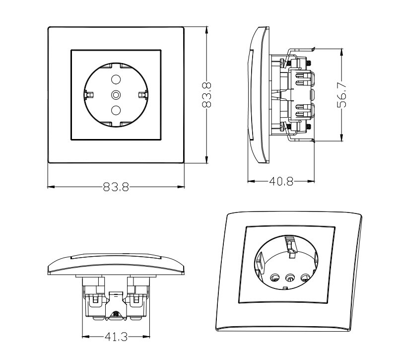 Stopcontact Pop Socket Rode kleur Socket withearth Kleurrijke Europese standaard DIY Socket 16A 250 v legrand Schneider livolo