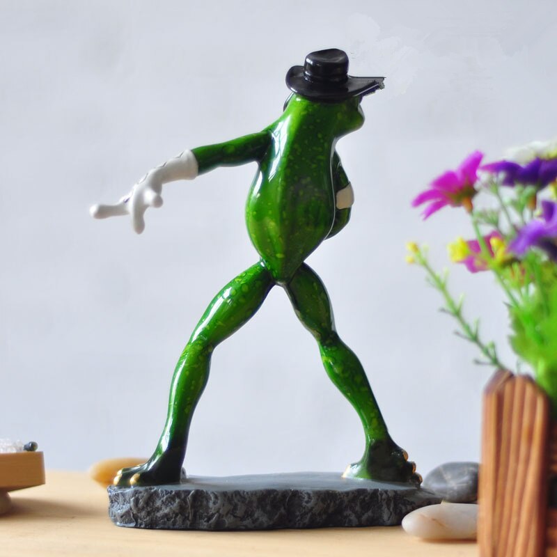 Modern Home Decoration Accessories Bizarre Dancing Frog Ornaments Statue Sculpture Resin Funny Frog Statue Home Decoration