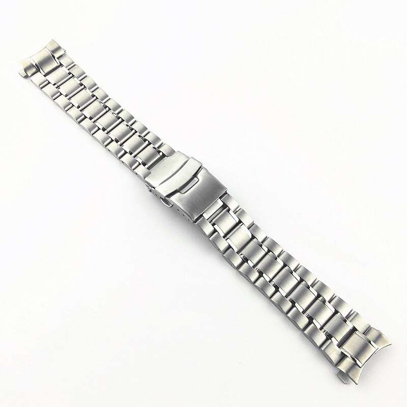 Bracelet de montre solide en acier inoxydable 18/20/22/24, avec extrémité en Arc, boucle pliable, pour assurance, remplacement universel