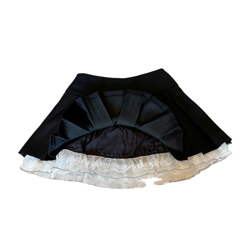 Blonde patchwork ruched a-line nederdele  y2k højtaljet sløjfe all-match nederdel til kvinder sommer sort falda sexet mujer