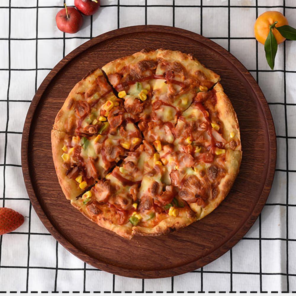 Round solid wood rounded walnut wood wooden fruit plate wooden saucer tea tray dessert dinner breakfast plate tableware set