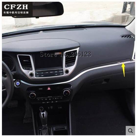 per Hyundai Tucson 2016 2017 in Acciaio Inox Cruscotto Assetto Center consolle Pannello di Stampaggio auto decorativo interno messa in piega Contorno