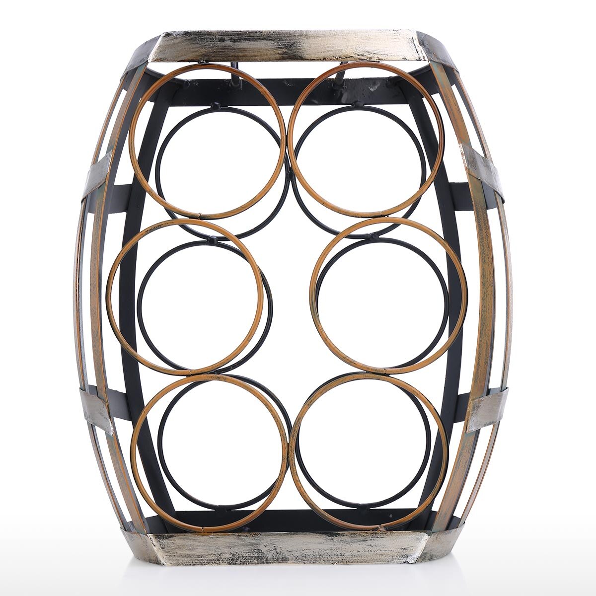 6 flessen Wijn Rack Tabletop Vat Wijnrek Stevige Ijzer Materiaal Handgemaakte Ambachtelijke Display en Opslag Rack Home Decor