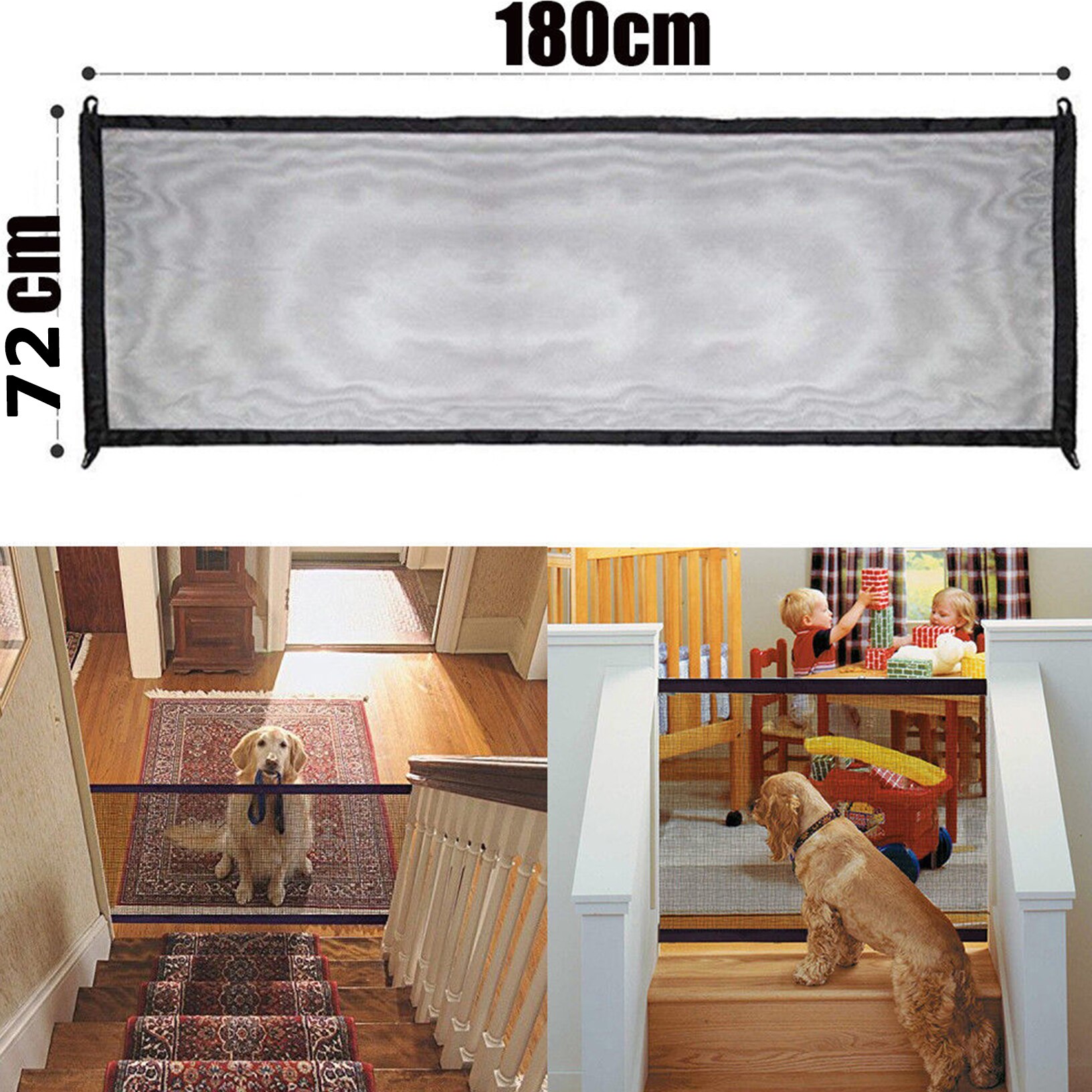 Clôture de sécurité pour animaux | Boîtier facile à installer, pliable, en maille, pour chien et chat, barrière de sécurité pour les animaux de compagnie