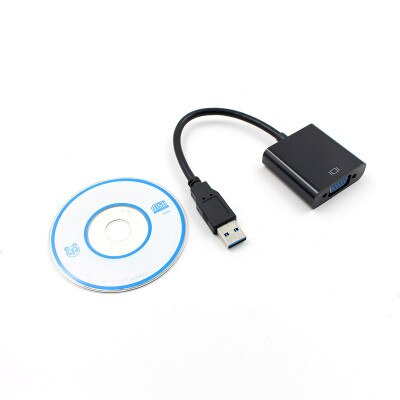 USB 3.0 Naar VGA Adapter Kabel Externe Grafische Kaart Video Multi-display Adapter Converter Voor PC Laptop Windows 7 8 10: Zwart