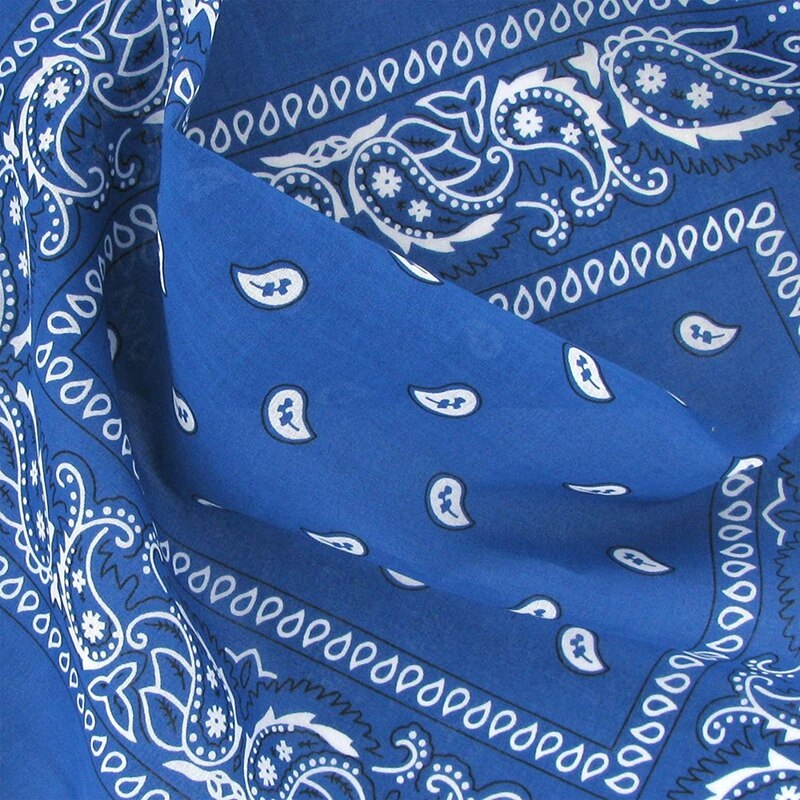 Abuo-Set Van 3 Bandana Paisley Man En Vrouw 57X57 Cm Royal Blue + Sky Blue + marineblauw