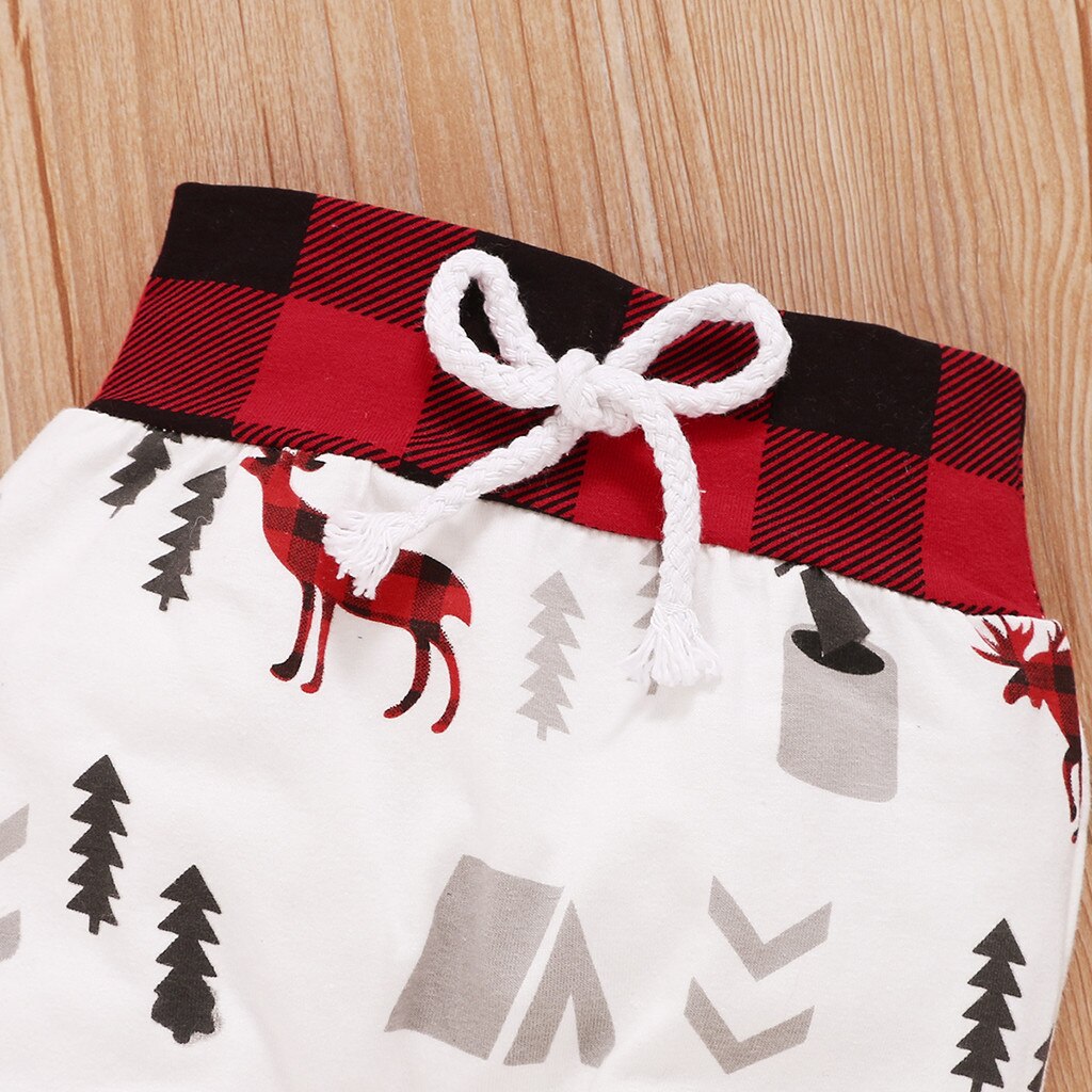 Drei-stück Baby neue Weihnachts Strampler Kleinkind Baby Junge Mädchen Weihnachten knapp Karosserie Strampler + Karikatur Hosen + Hütte Outfits Y4