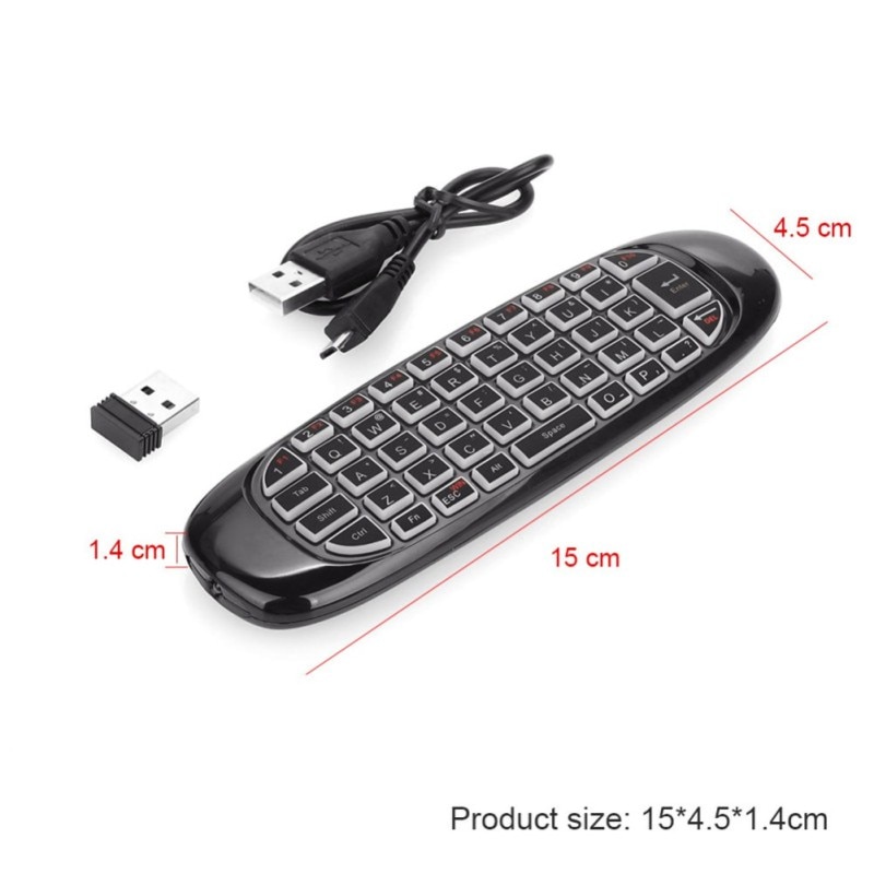 C120 fly 2.4g rf fjernbetjening luft mus engelsk russisk spansk trådløst tastatur stemme baggrundsbelysning til android smart tv box