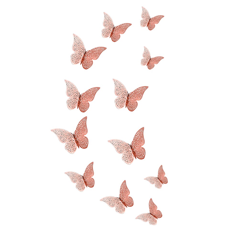 Art 12Pcs Set Removable Butterfly 3D Wall DIY Stickers Metallic Paper Murals for Home Bedroom Room Decoration Sticker: 2A