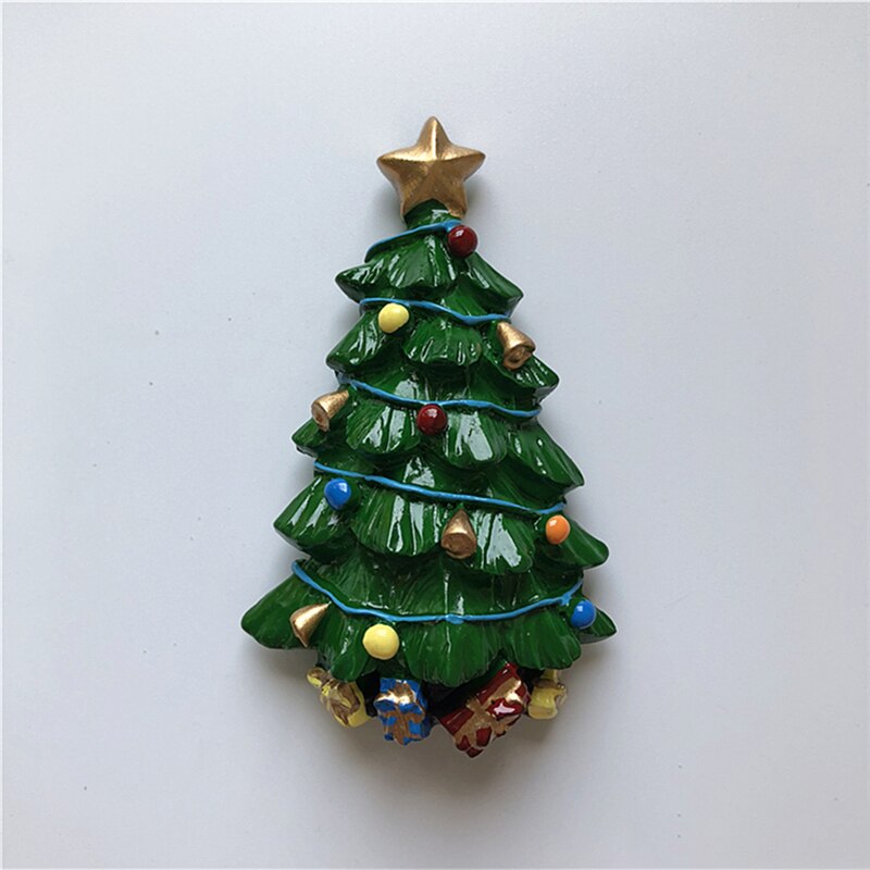 Aimants de réfrigérateur pour décoration de noël, accessoires en résine pour père noël, bricolage, ornements pour la maison,: Christmas tree A