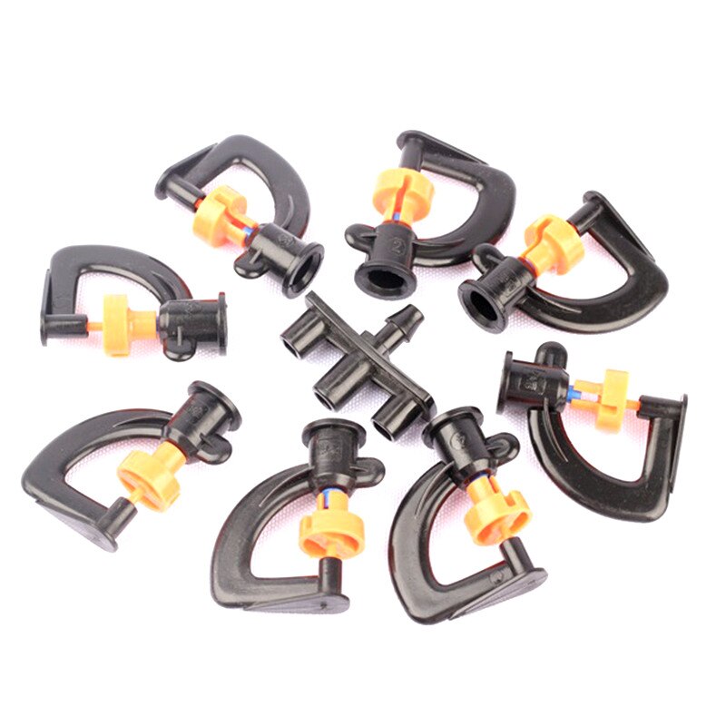 10set 7.5mm Joint G-Type 360 Degree Rotating Sprinkler+Bracket Garden Inserted Ground Irrigation System Emitters