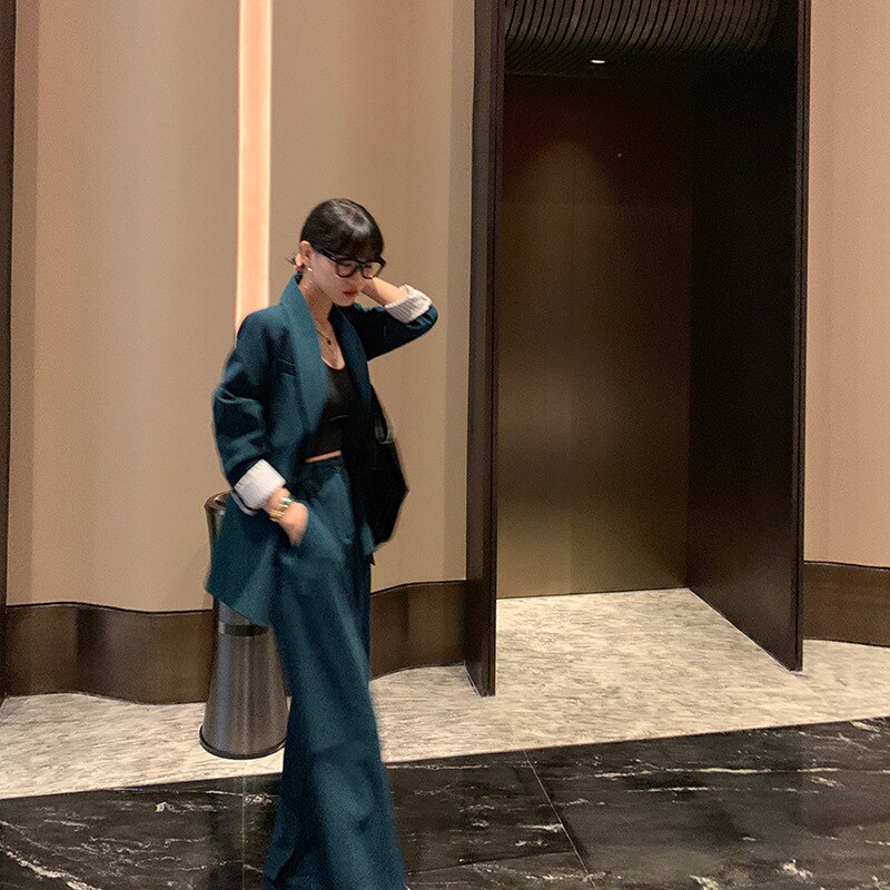 women plus big size pant suit temperament suit wide Leg pant comfortable pant suits L-5XL