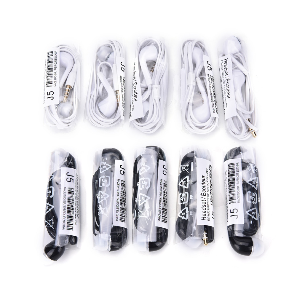 5Pcs In-Ear Connector Oordopjes 3.3FT Wired Oortelefoon Met Microfoon Noise Cancelling Headset Voor Xiaomi Voor Samsung Mp3/Mp4