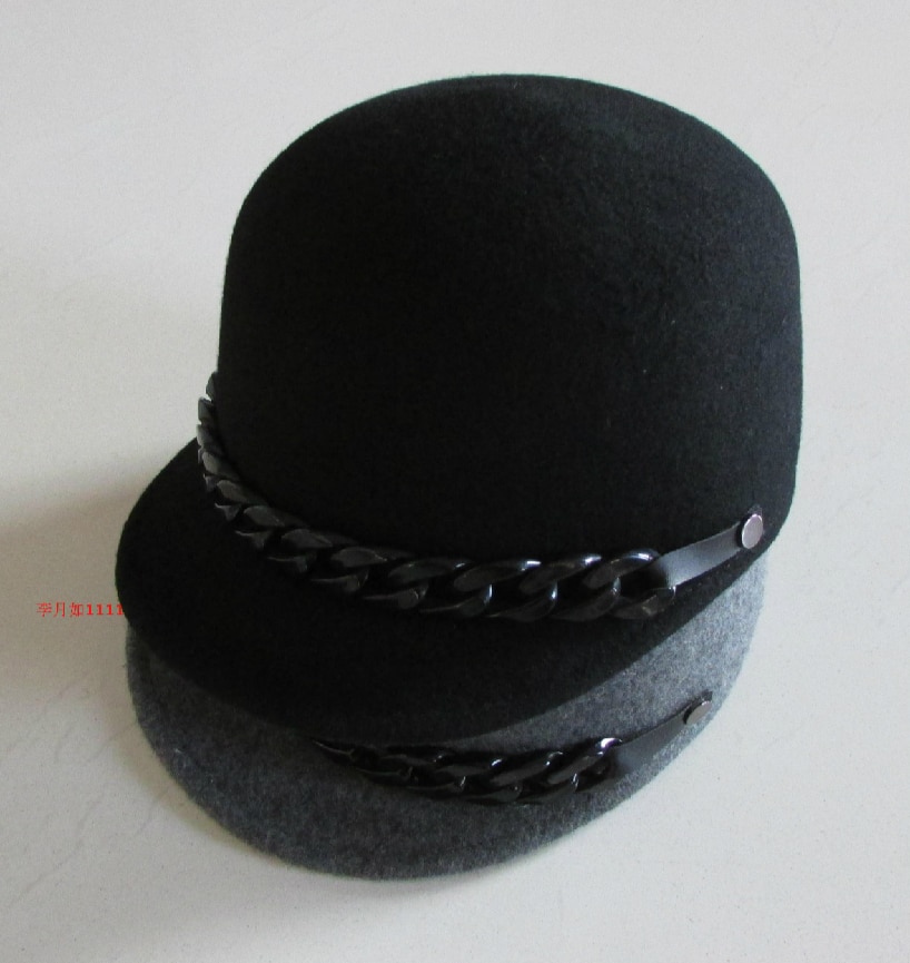 Sombrero ecuestre de lana para otoño, Gorra de fieltro, fieltro, Panamá, Jazz, B-8140, 100%