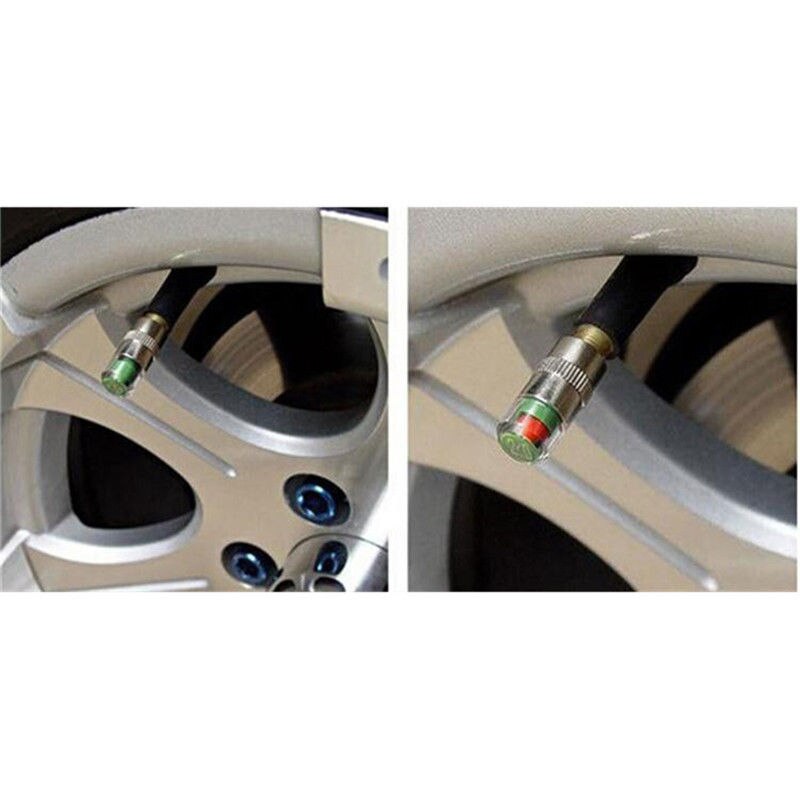 4PCS Car Auto Tire Pressure Monitor Valve Stem Caps Sensor Alert Monitoring Cap Sensor Tire Pressure Indicator Valve Detection
