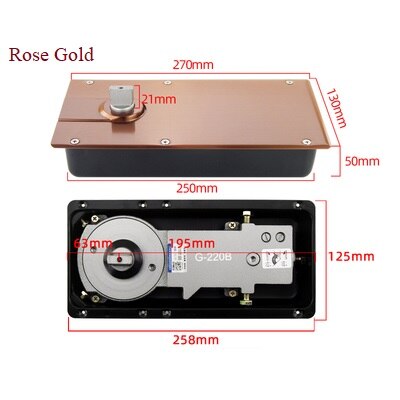 Titanium Matte Black Rose Gold Stainless Steel Plate Heavy Hydraulic Conceal Door Closer Floor Spring: Rose Gold