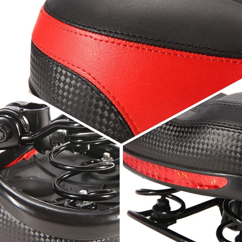 Fietszadel, fietszadel met reflecterende tape, zacht kussen, geschikt voor mountainbike, racefiets, hometrainer