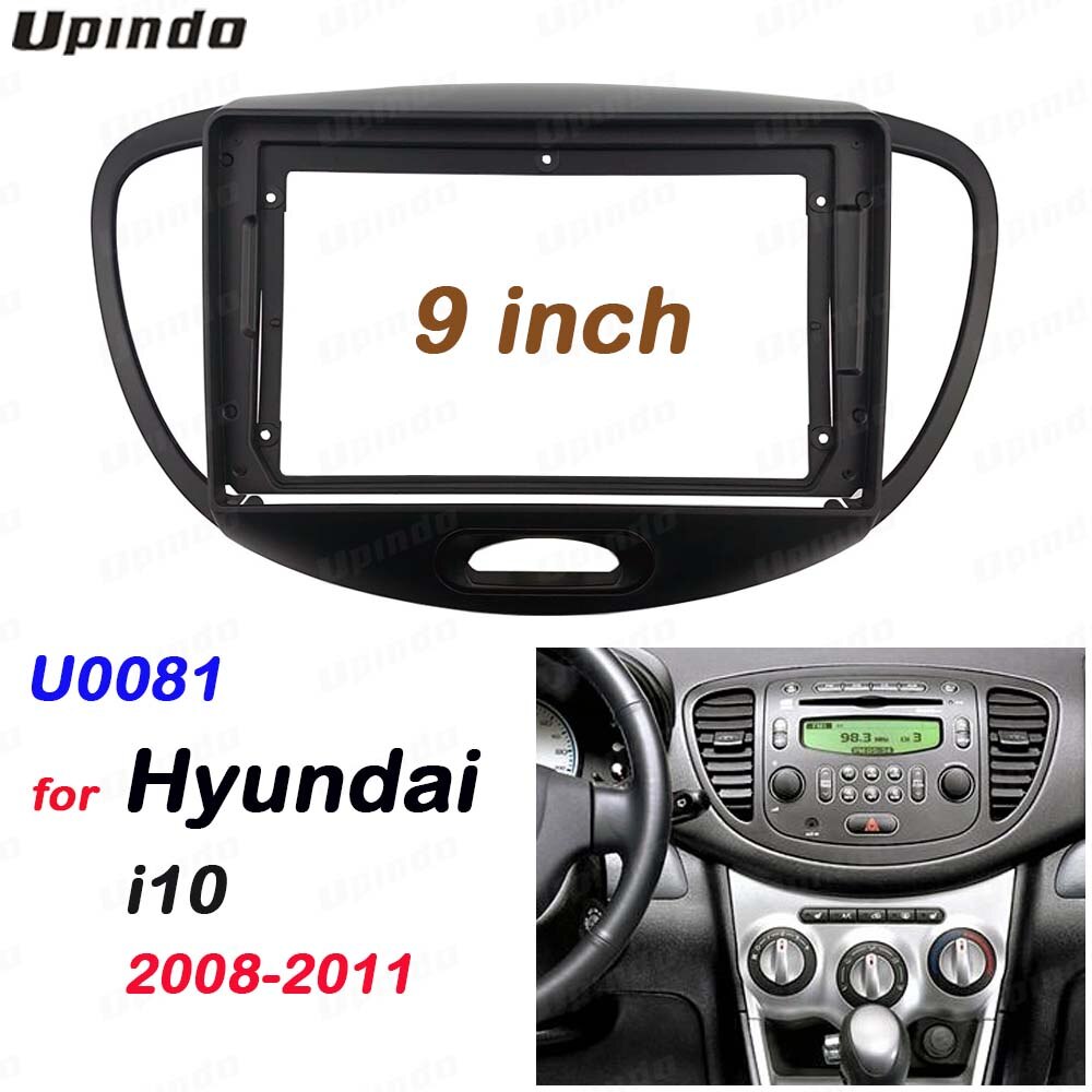 2 Din 9 Inch Auto Radio Pc Abs Plastic Dashboard Frame En Kabel Voor Hyundai I10 ~ dash Mount Kit