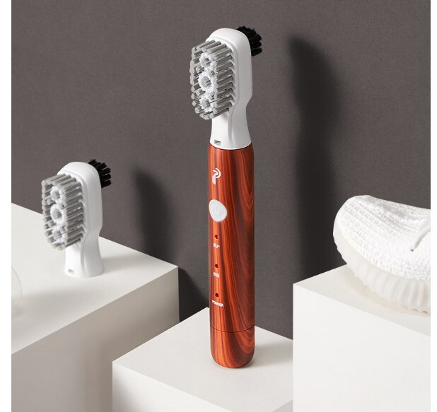 Electric shoe Cleaning Machine Portable rechargeable battery Dedusting oiling waxing polisher 5 Brush Heads One-touch switch