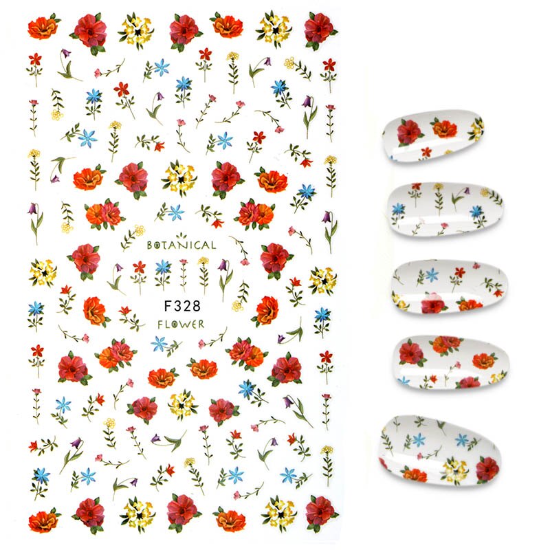 Nail Sticker Vlinder Rose Bloem Banaan Cartoon Stickers Voor Nagels Nail Art Decoratie Manicure Tips: A140121