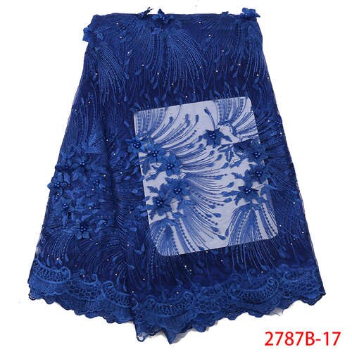 Tissu africain en dentelle, Tulle de , broderie française,