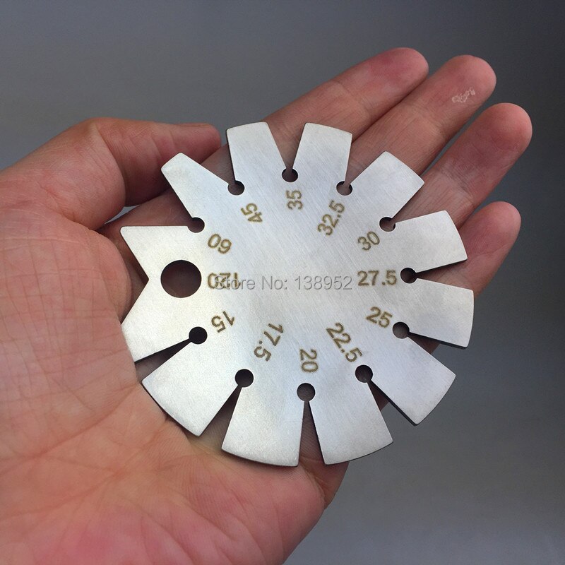 stainless steel Bevel Gauge 15 degree - 120 degree Round Gauge Diameter Bevel Gauge Angle Protractor thickness gauge