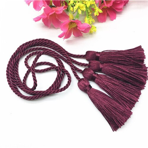 2 stuks Gordijn Bandjes Kwastje Touwen 54 cm Gordijn Fringe Gordijn Clips Gordijnen Houder Gordijn Tieback Home Decor Window Accessoires: Wine red