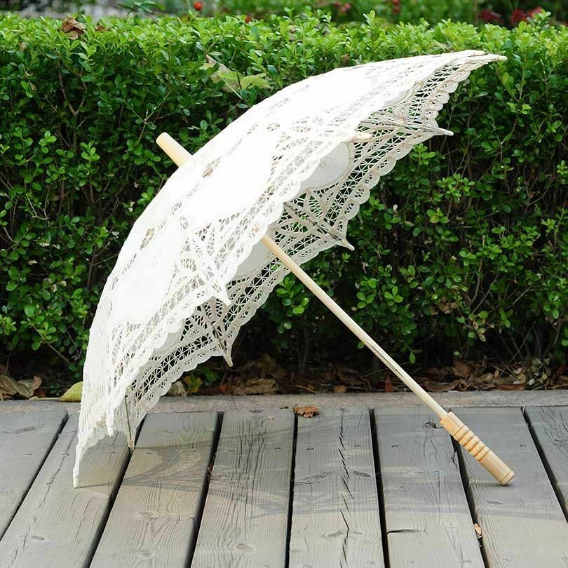 Lace Craft Witte Paraplu Katoen Decoratie Bruiloft Fotografie Props Borduurwerk