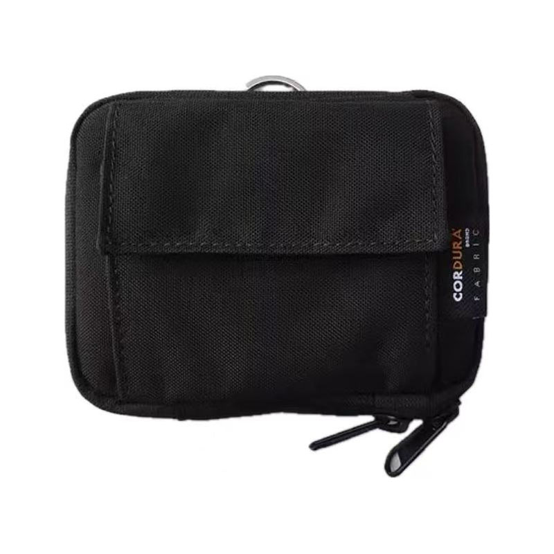 Kartenetui für Herren, Nylonstoff, Münzgeldbörse, Unisex, niedlicher Reißverschluss, kleine Geldbörse mit Ausweishalter, Stoff, schwarzer Kartenhalter