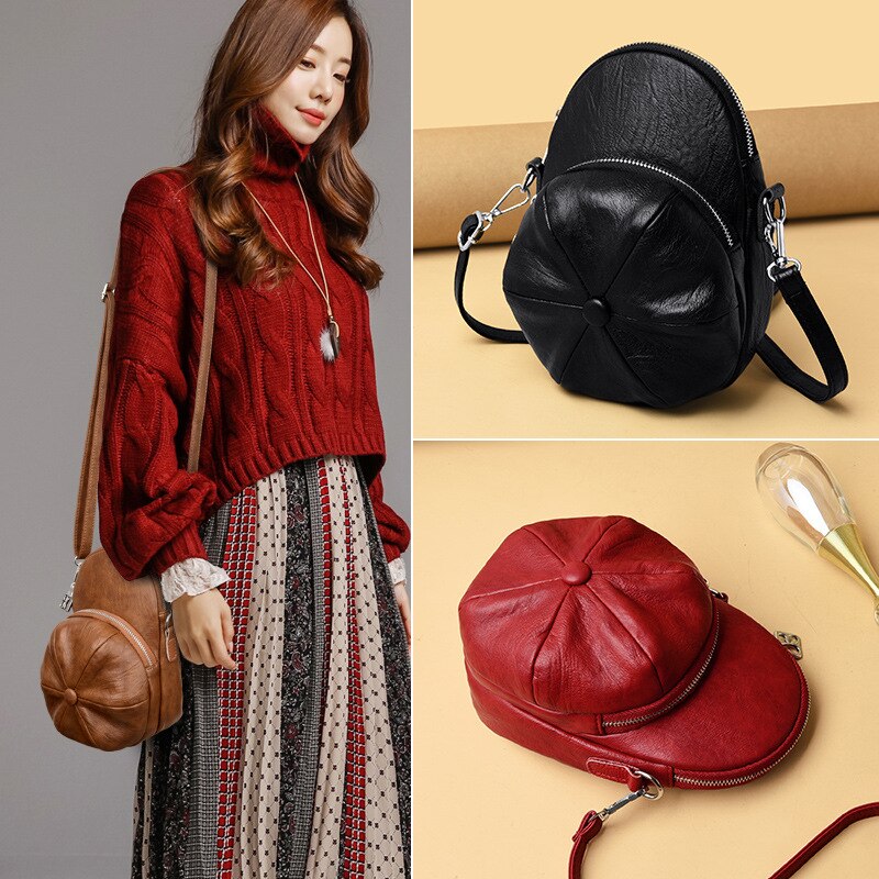 Ny lueform tilfeldig damevesker og håndvesker crossbody miniveske pu lær kvinnelig skulderveske trendpose