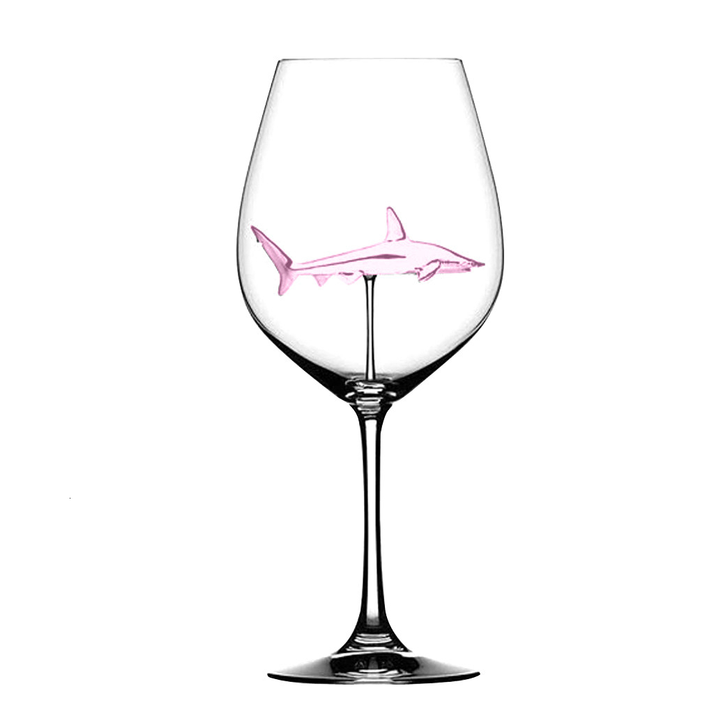 Glasskopp europeisk krystallglasshai rødvinglasskopp vinflaskeglass høyhælhai rødvinskopp bryllupsfest: Rosa 1