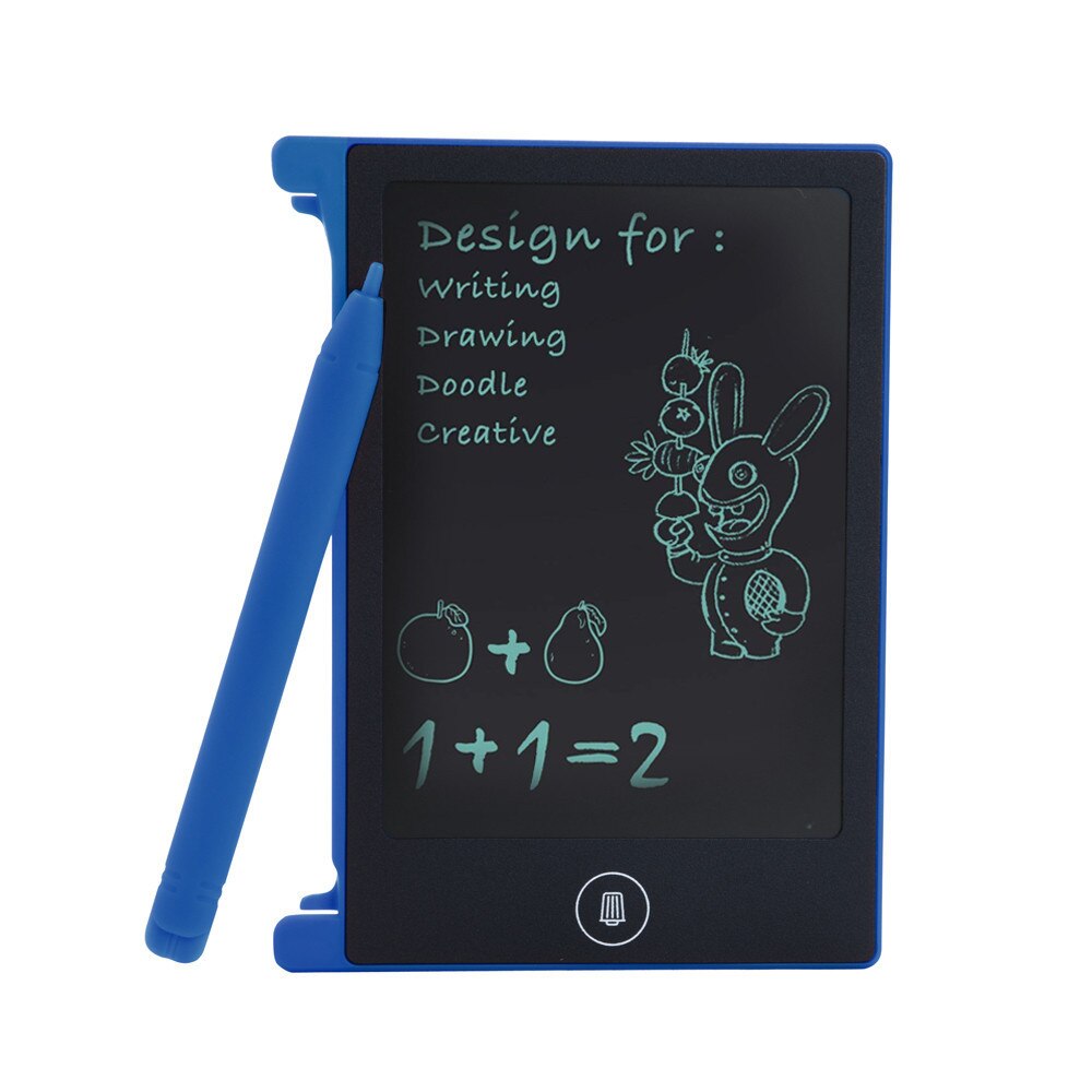 4.4 Inch Lcd Schrijven Tablet Ultra-Dunne Elektronische Tekentafel Herbruikbare Handschrift Pad Stylus Lock Knop Een-Klik wissen: Blauw