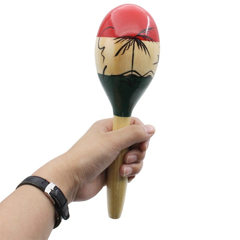 1 Pair Of Wooden Large Maracas Rumba Shakers Rattles Sand Hammer Percussion Instrument Musical Toy For Kid Children Party Games