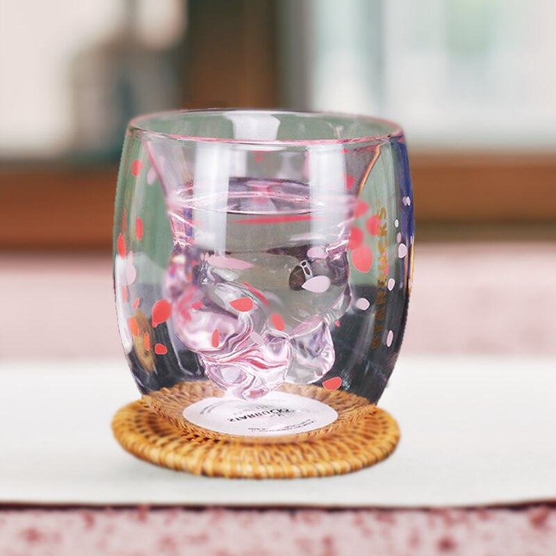 Cat Claw/Paw Cup Double Glass Coffee Mug Cartoon Cute Cat Milk Juice Cup Home Office Cafe Tazas Best for Festival KEDICAT