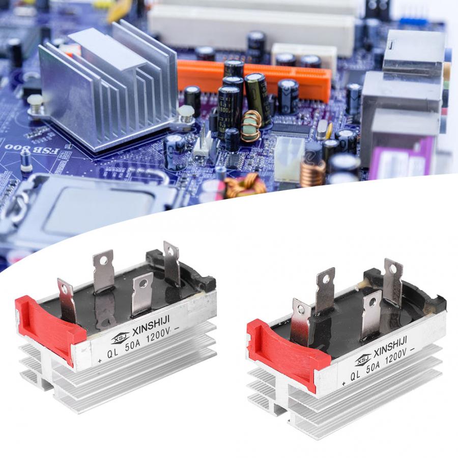 2 Phase Diode Bridge Rectifier 50A 1200V Full Bridge Rectifier with Aluminum Case Heat Sink Diode Bridge Control